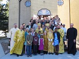Parish family with His Grace Bishop Ilarion